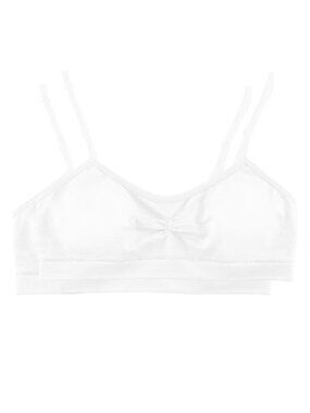 Hanes Girls' Seamless Molded Cup Wirefree Bra 2-Pack White/White